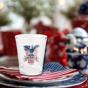 Patriotischer Amerikanischer Adler Frohes 250-jähr Schnapsglas