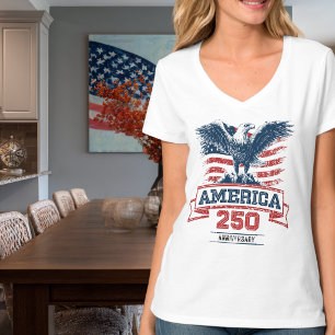 Patriotischer Amerikanischer Adler Frohes 250-jähr T-Shirt