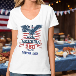 Patriotischer Amerikanischer Adler Frohes 250-jähr T-Shirt
