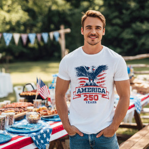 Patriotischer Amerikanischer Adler Frohes 250-jähr T-Shirt
