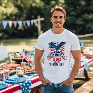 Patriotischer Amerikanischer Adler Frohes 250-jähr T-Shirt