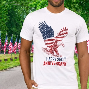 Patriotischer Amerikanischer Adler Frohes 250-jähr T-Shirt
