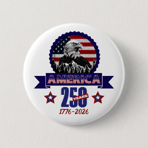 Patriotischer Amerikanischer Adler Frohes 250. Jub Button