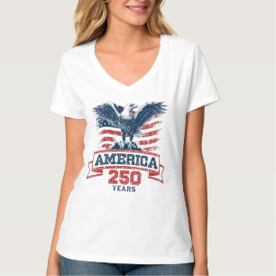Patriotischer Amerikanischer Adler Frohes 250. Jub T-Shirt