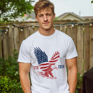 Patriotischer Amerikanischer Adler Frohes 250. Jub T-Shirt
