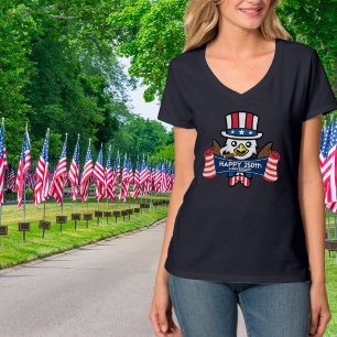 Patriotischer Amerikanischer Adler Frohes 250. Jub T-Shirt