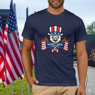 Patriotischer Amerikanischer Adler Frohes 250. Jub T-Shirt