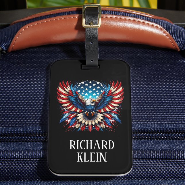 Patriotischer Amerikanischer Adler Gepäckanhänger (Vorderseite Insitu 2)