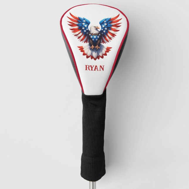 Patriotischer Amerikanischer Adler Golf Headcover (Vorderseite)