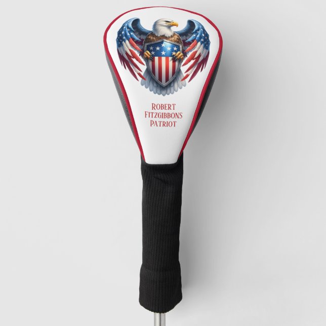 Patriotischer Amerikanischer Adler Golf Headcover (Vorderseite)