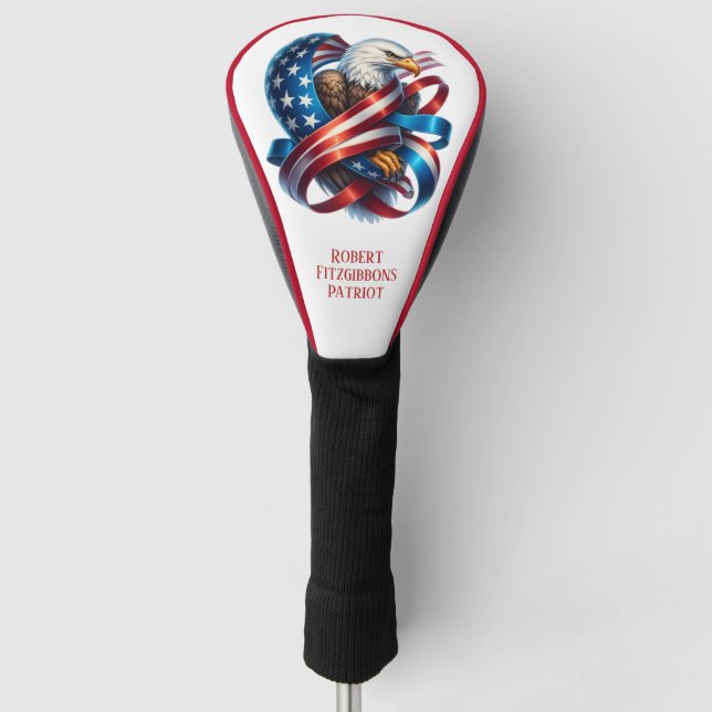 Patriotischer Amerikanischer Adler Golf Headcover (Vorderseite)