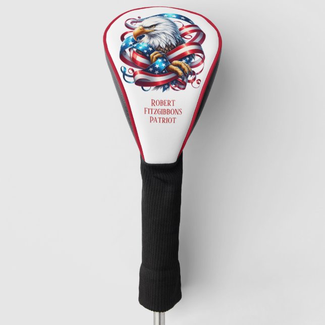 Patriotischer Amerikanischer Adler Golf Headcover (Vorderseite)