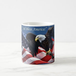 Patriotischer Amerikanischer Adler Gott segne Amer Kaffeetasse