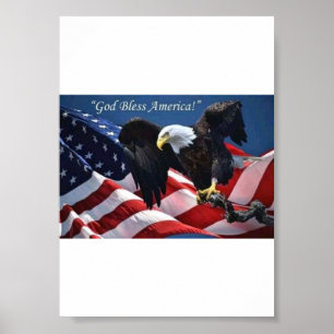Patriotischer Amerikanischer Adler Gott segne Amer Poster