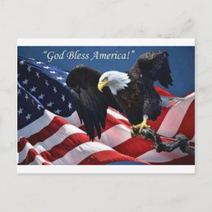 Patriotischer Amerikanischer Adler Gott segne Amer Postkarte