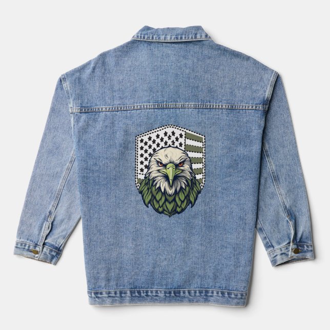 Patriotischer Amerikanischer Adler Jeansjacke (Rückseite)