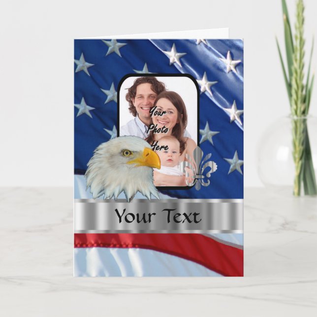 Patriotischer Amerikanischer Adler Karte (Vorderseite)