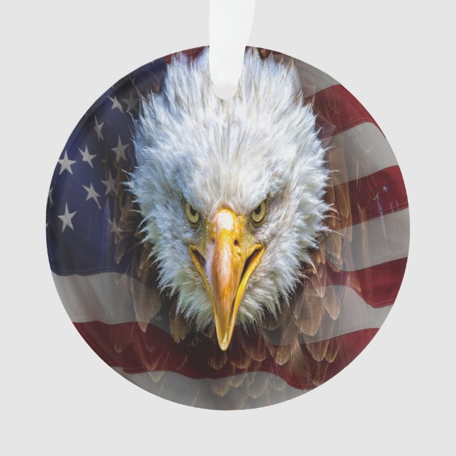 Patriotischer amerikanischer Adler - Siehe zurück Ornament (Vorderseite)