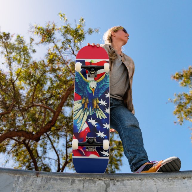 Patriotischer Amerikanischer Adler Skateboard (Außenbereich 1)