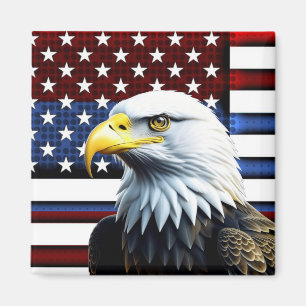 Patriotischer amerikanischer Adler und US-Flagge Magnet