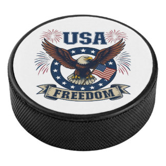 Patriotischer Amerikanischer Adler USA Freiheit Eishockey Puck