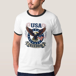 Patriotischer Amerikanischer Adler USA Freiheit T-Shirt