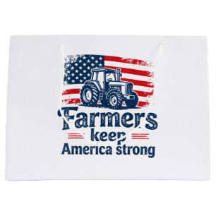 Patriotischer amerikanischer Bauer Traktor Farm Le Große Geschenktüte