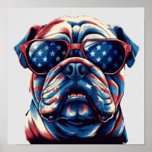 Patriotischer Amerikanischer Bulldogge
