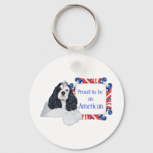 Patriotischer Amerikanischer Cocker Spaniel Schlüsselanhänger
