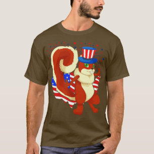 Patriotischer amerikanischer Eichhörnchen-Tierlieb T-Shirt