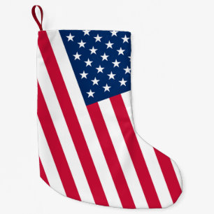 Patriotischer amerikanischer Flag Weihnachtsmann S Kleiner Weihnachtsstrumpf