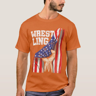 Patriotischer amerikanischer Flagge Kampfsport Wre T-Shirt