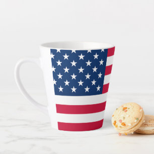 Patriotischer Amerikanischer Flaggen-Latte-Mug-Ges Milchtasse