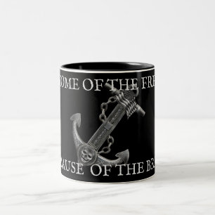 Patriotischer amerikanischer Flaggenanker Segel Zweifarbige Tasse