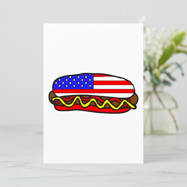 Patriotischer amerikanischer FlaggenHot Dog Einladung (Von Creator hochgeladen)