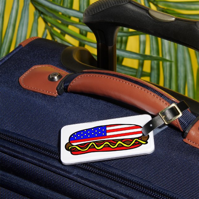 Patriotischer amerikanischer FlaggenHot Dog Gepäckanhänger (Von Creator hochgeladen)