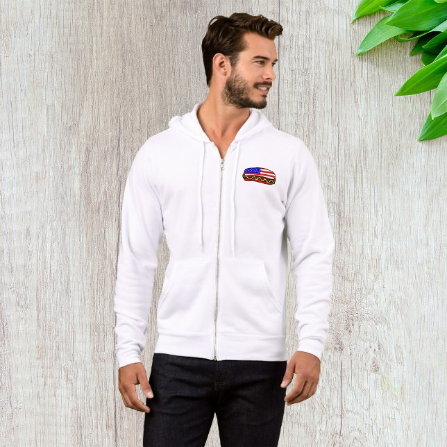 Patriotischer amerikanischer FlaggenHot Dog Hoodie (Von Creator hochgeladen)