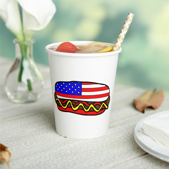 Patriotischer amerikanischer FlaggenHot Dog Pappbecher (Von Creator hochgeladen)