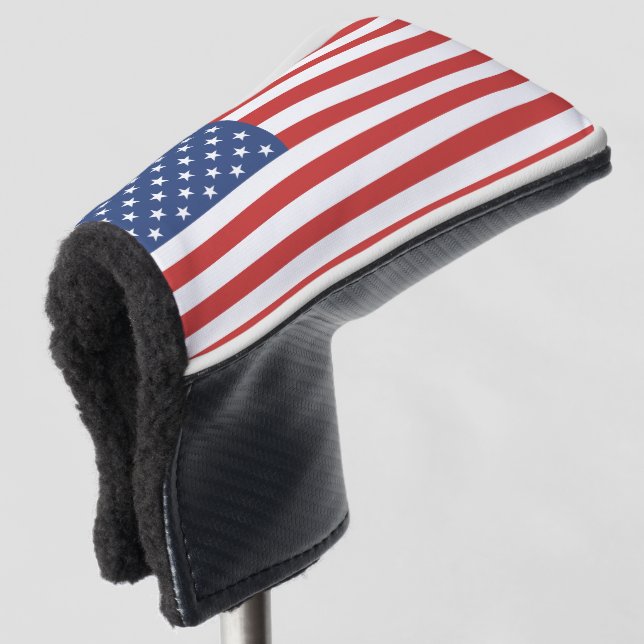 PATRIOTISCHER AMERIKANISCHER FLAGPUTTER GOLFKOPFDE GOLF HEADCOVER (3/4 Vorderseite)