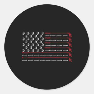 Patriotischer amerikanischer Golfer-Geschenk-USA-F Runder Aufkleber