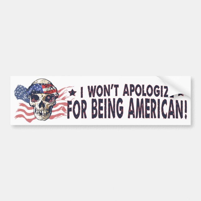 Patriotischer amerikanischer Schädel Autoaufkleber (Vorne)