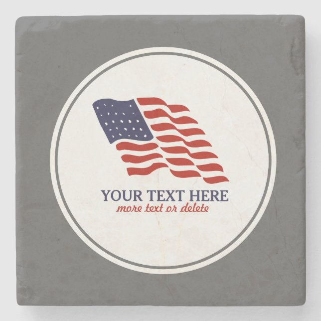 Patriotischer amerikanischer Unabhängigkeitstag Steinuntersetzer (Vorderseite)