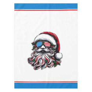 Patriotischer/Amerikanischer Weihnachtsmann Santa Tischdecke