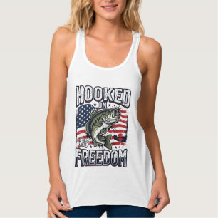 Patriotischer Angelhaken, angehängt an die Freihei Tank Top