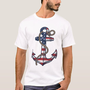 Patriotischer Anker Vintage Vektor Design_1 T-Shirt