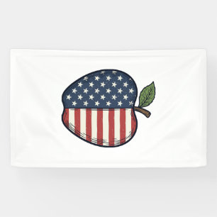 Patriotischer Apfel Vintage Gravur Vektor Design_1 Banner