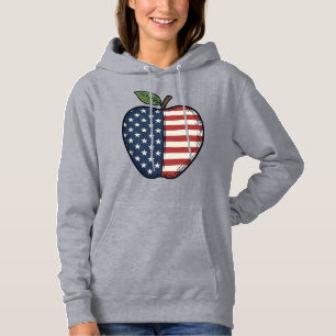 Patriotischer Apfel Vintage Gravur Vektor Design_1 Hoodie