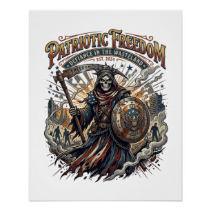 Patriotischer apokalyptischer Freiheits-Sense-Zomb Poster