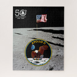 Patriotischer Apollo 11 Moon Mission Patch und Fla