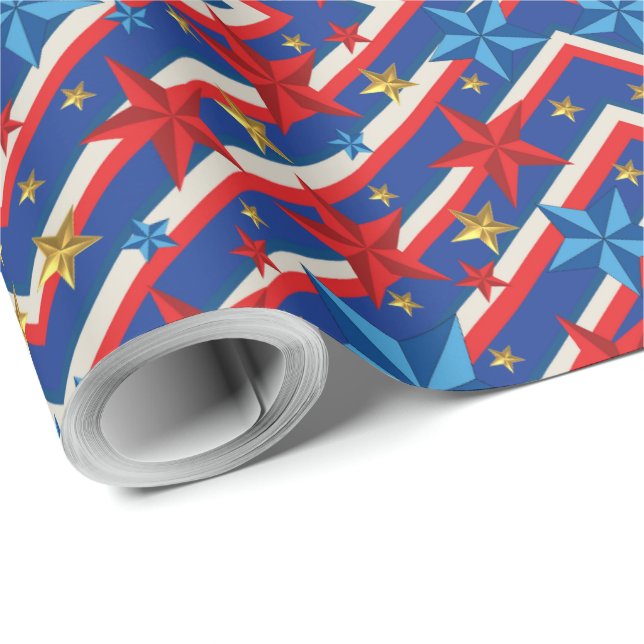 Patriotischer Arbeitstag Geschenkpapier (Rolleneckpunkt)